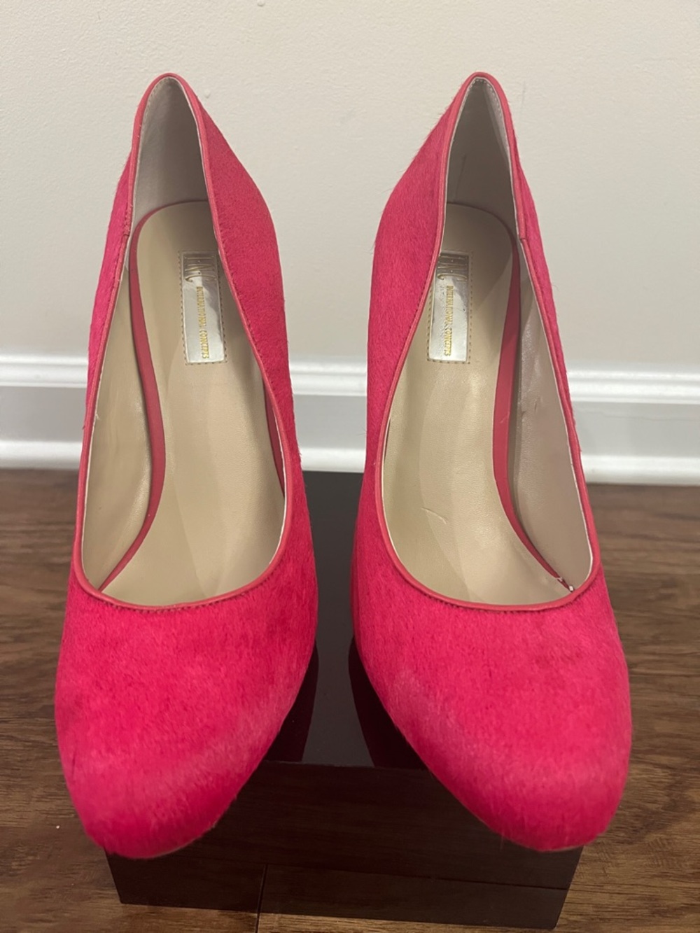 INC International Concepts Hot Pink Calf Fur Platform Stiletto Pumps - Picture 4 of 11